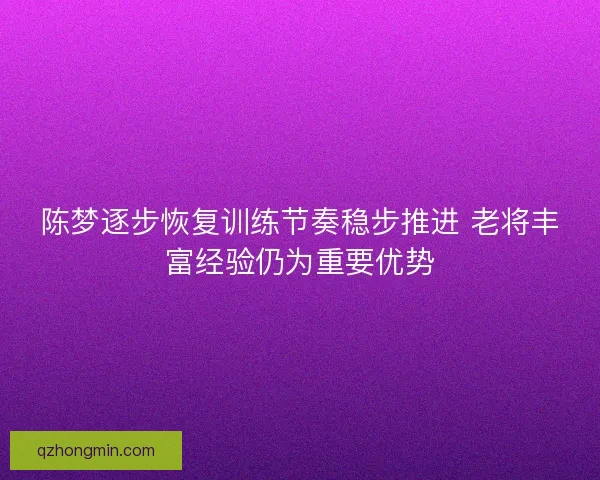 陈梦逐步恢复训练节奏稳步推进 老将丰富经验仍为重要优势
